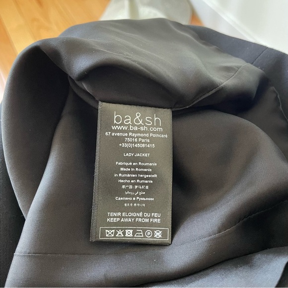ba&sh Grace Tuxedo Jacket Black Double Breasted Viscose Lady Blazer NWT Size 2/M - Picture 11 of 12